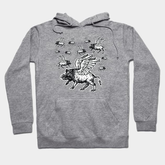 When Boars Fly! Why Should Pigs Get All the Fun! Hoodie by penandinkdesign@hotmail.com